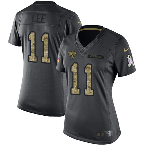 Women's Limited Marqise Lee Nike Jersey Black - #11 2016 Salute to Service NFL Jacksonville Jaguars